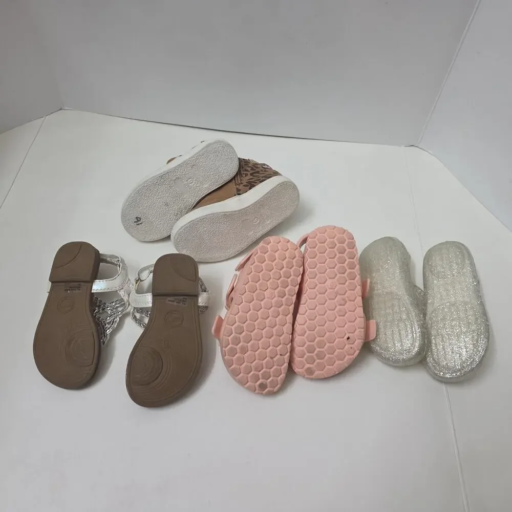 Lot Of 4 Pairs Of Toddler Girls Sz 6 Shoes Sandals + Boots Excellent Condition